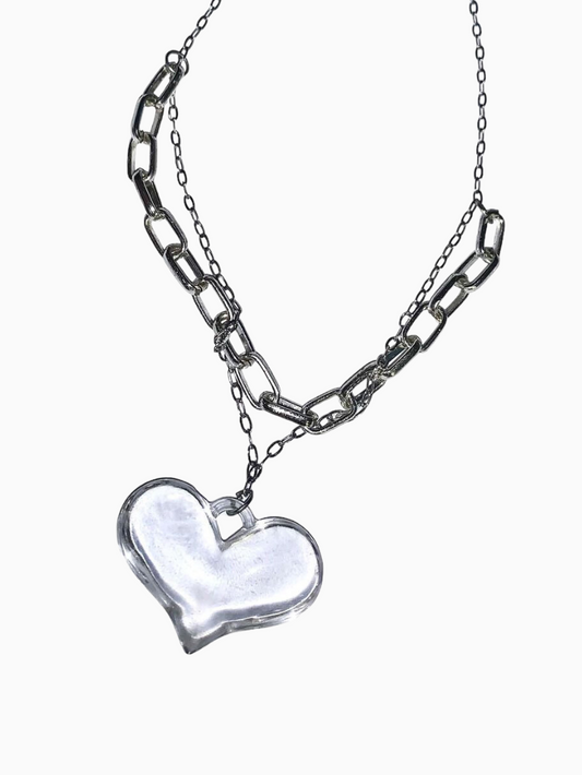 Plastic Heart Necklace